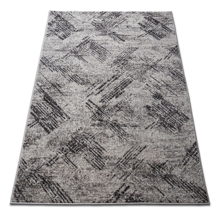 Covor Phoenix, design liniar, gri/negru, 200cm x 300cm, 3028/0244