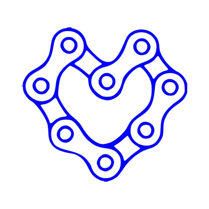 Sticker auto "Chain heart'', 15x14 cm, Albastru