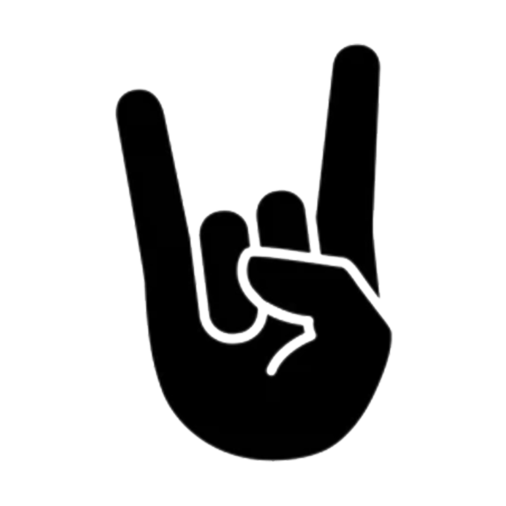 Sticker auto "Rock hand'', 15x15 cm, Negru