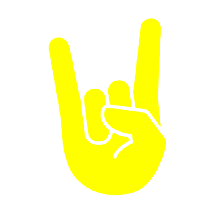 Sticker auto "Rock hand'', 15x15 cm, Galben