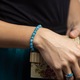 Féldrágakövekből készült lány karkötő, Ezera, Blue Jade és Türkiz távtartók, Gizel, 6mm-es gyöngyök, 17-18 cm