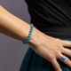 Féldrágakövekből készült lány karkötő, Ezera, Blue Jade és Türkiz távtartók, Gizel, 6mm-es gyöngyök, 17-18 cm