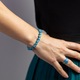 Féldrágakövekből készült lány karkötő, Ezera, Blue Jade és Türkiz távtartók, Gizel, 6mm-es gyöngyök, 17-18 cm