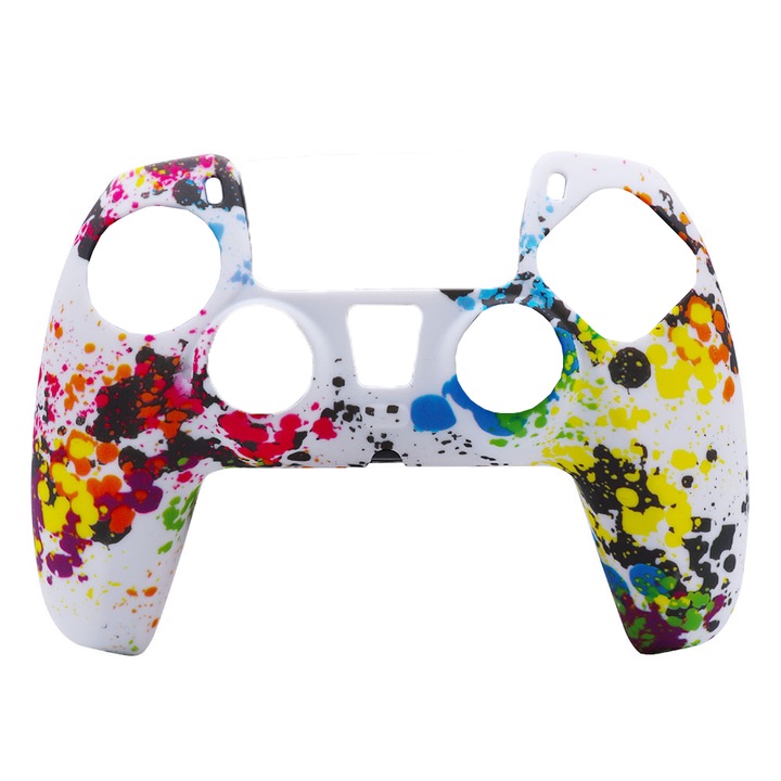 Husa pentru gamepad, GOGOU, silicon, Pentru PS5, model colorat, 17,5x10cm