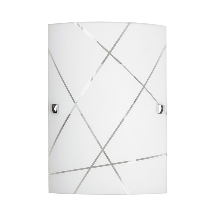 Aplica decorativa Derpim pentru perete, dreptunghiular, sticla, alb/negru, 1 x E27, 60 W, CB1711