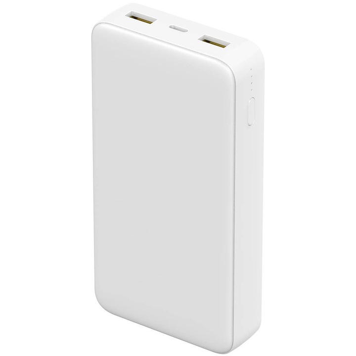 Външна батерия Quick Charge 3.0 USB-C x 2, USB, Акумулатор 20 000, Aziao Optim & Compact, Led, Бял