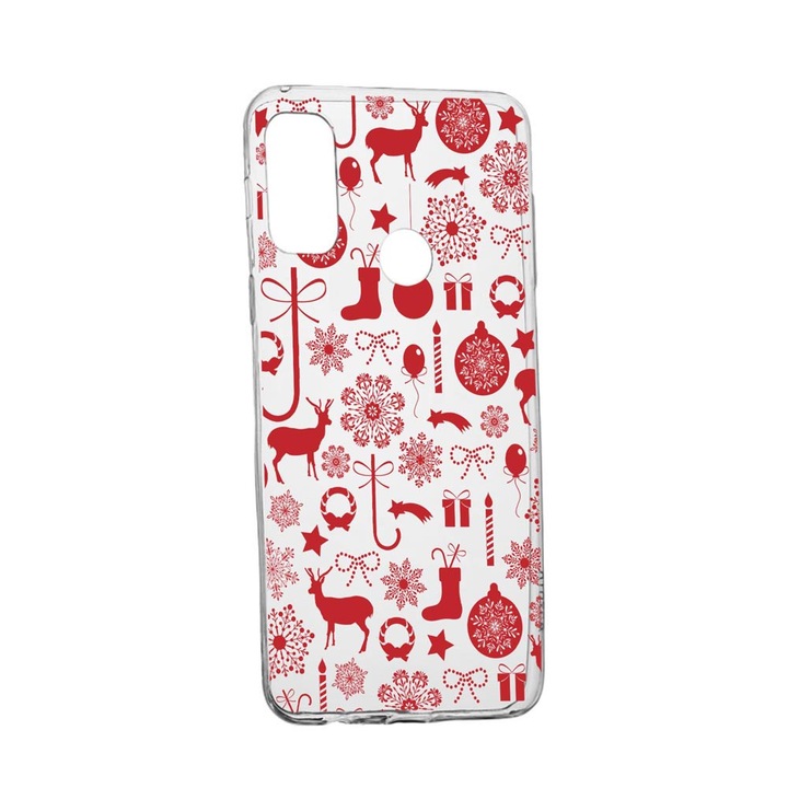 Силиконов калъф Unique за Huawei P Smart (2020), Chirstmas Pattern, Transparent TR 7