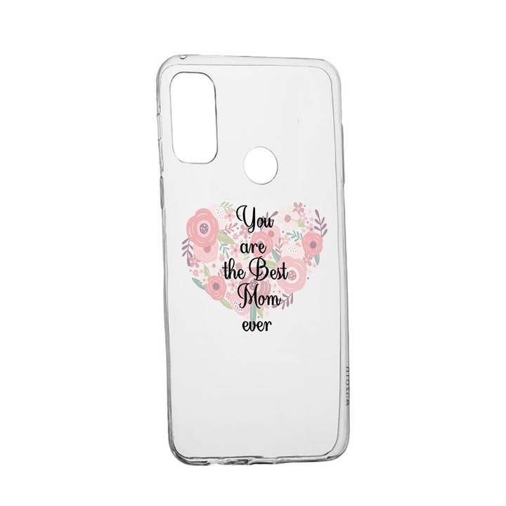 Силиконов калъф Unique за Alcatel 3X, Best Mom Ever, Transparent TR 30