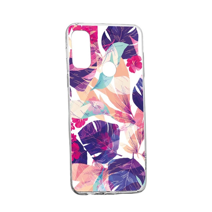 Силиконов калъф Unique за Alcatel 3X, Tropical Flowers, Transparent TR 71