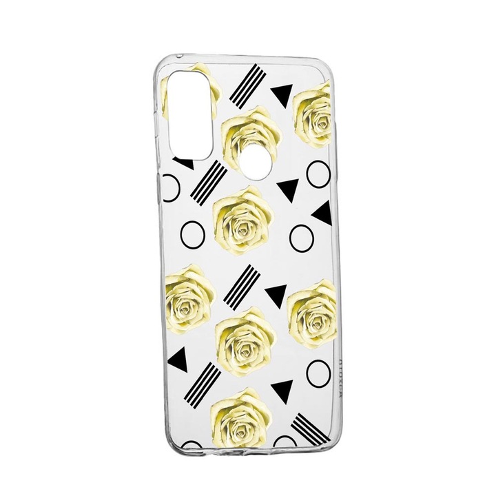 Силиконов калъф Unique за Alcatel 3X, Yellow Rose, Transparent TR 137