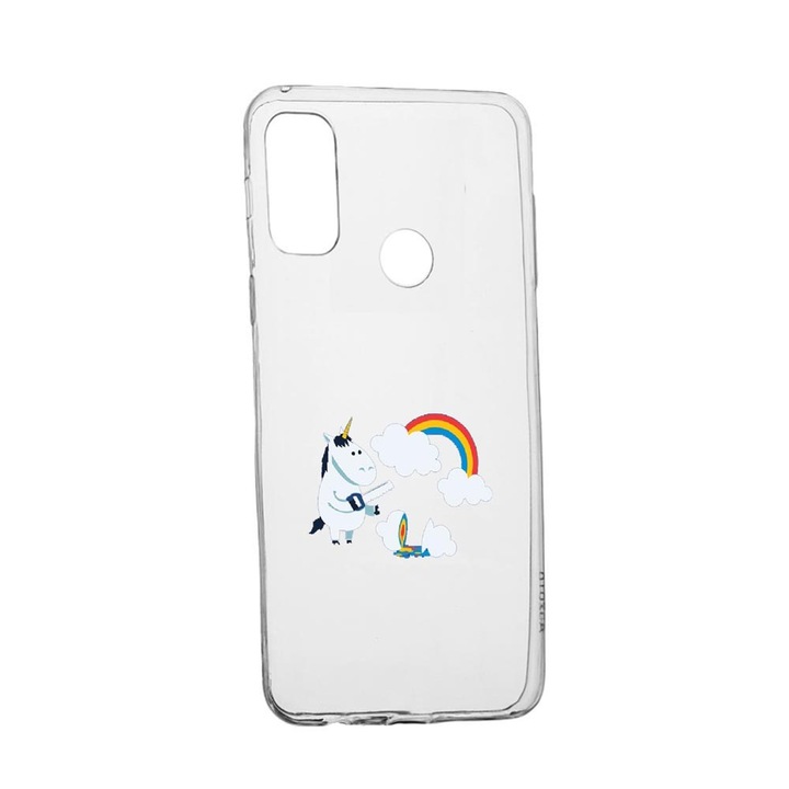 Силиконов калъф Unique за Alcatel 3X, Unicorn Rainbow, Transparent TR 527