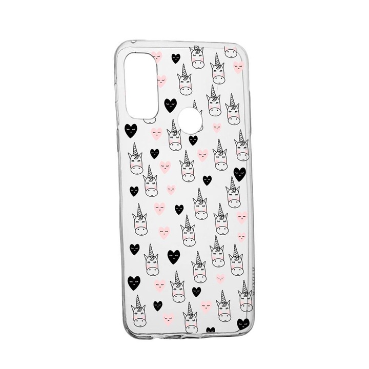 Силиконов калъф Unique за Huawei P Smart (2020), Unicorn Pattern, Transparent TR 190