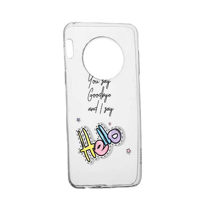 Силиконов калъф Unique за Huawei Mate 30 Pro, Say Hello, Transparent TR 148