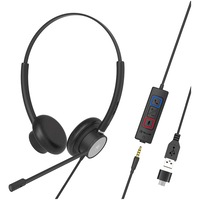 Casti Tellur Voice 420, Binaural, USB Jack 3.5mm, Adaptor Type-C, Negru