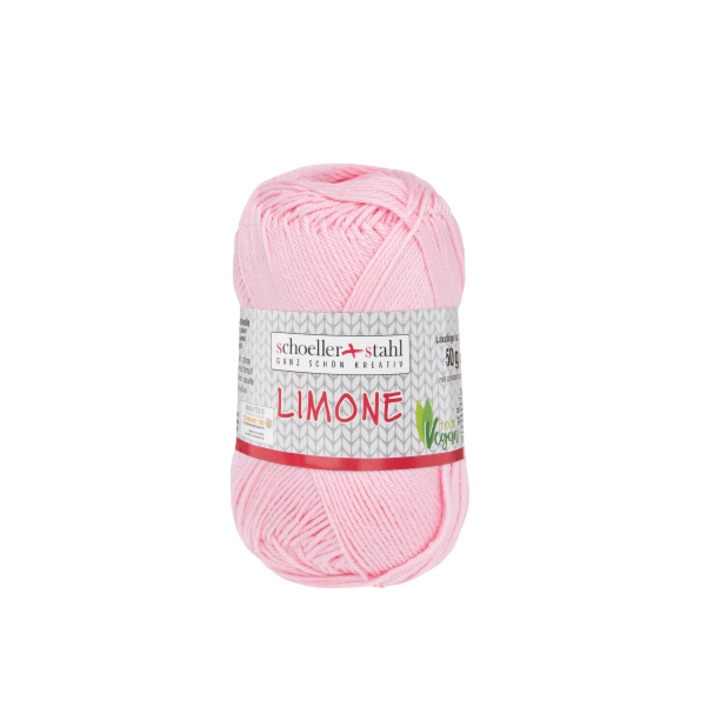 Scholler Limone 108 kötő- és horgoló fonal, 100% pamut, világos rózsaszín, 125 m