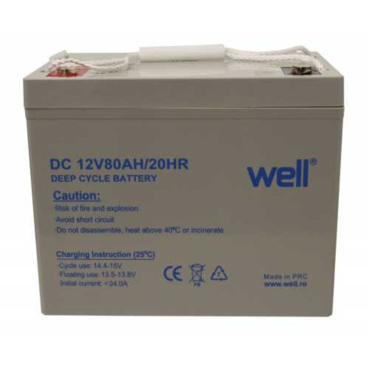 Acumulator plumb acid deep cycle 12V 80Ah Well