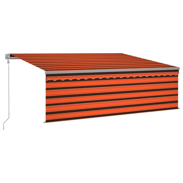 Copertina retractabila automat cu stor vidaXL, portocaliu&maro, 4x3 m, 29.23 kg