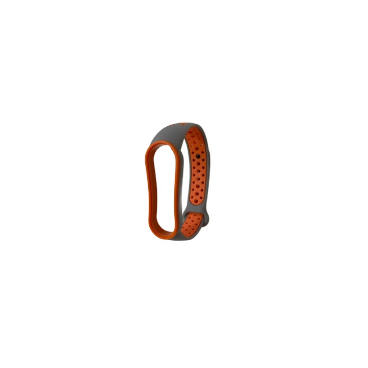 Каишка за фитнес гривна Xiaomi Mi Band 5, сиво-оранжево