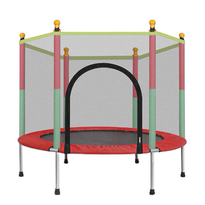Trambulina pentru copii, interior si exterior, 122x140cm, plasa de protectie