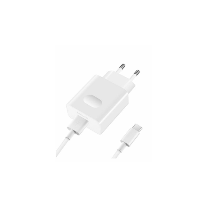Incarcator Huawei cu cablu de date USB la Type-C, 1 metru, Alb