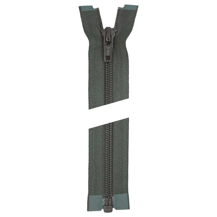 Fermoar detasabil utilizat la imbracaminte sport, de exterior, pantofi, genti, buzunare, spira din plastic #5 YKK, lungime 60 cm, gri inchis