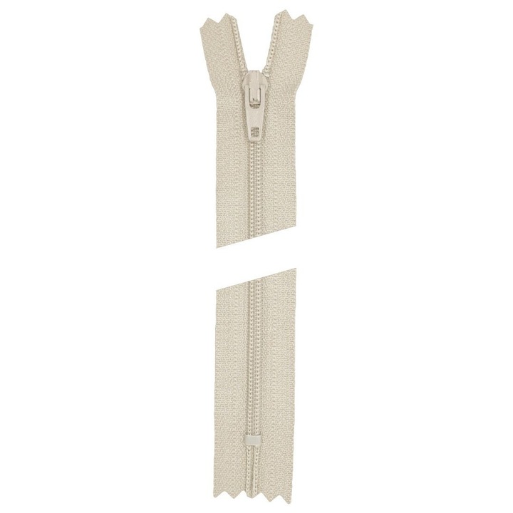 Fermoar clasic, nedetasabil, cu spira din plastic #3, YKK Flat Nylon, lungime 18 cm, bej