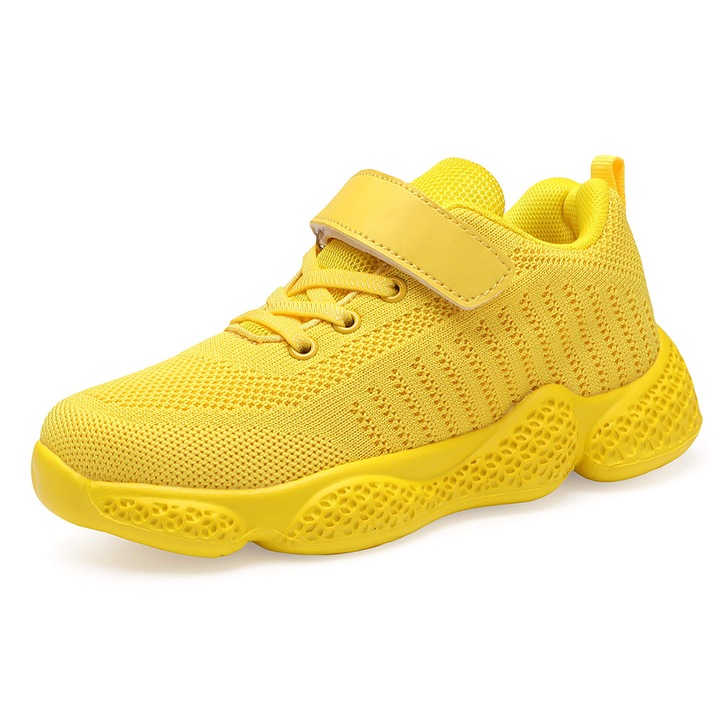 Детски спортни обувки, Shoful, Мрежа, Противоплъзгащи се, Жълт