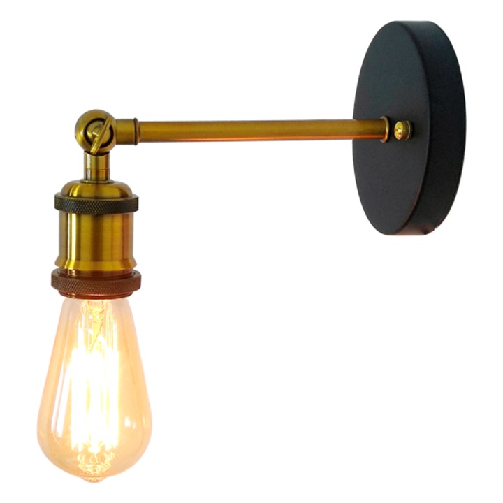 Fali lámpa LOFT NAVIS E27 fekete sárgaréz EDO777183 EDO
