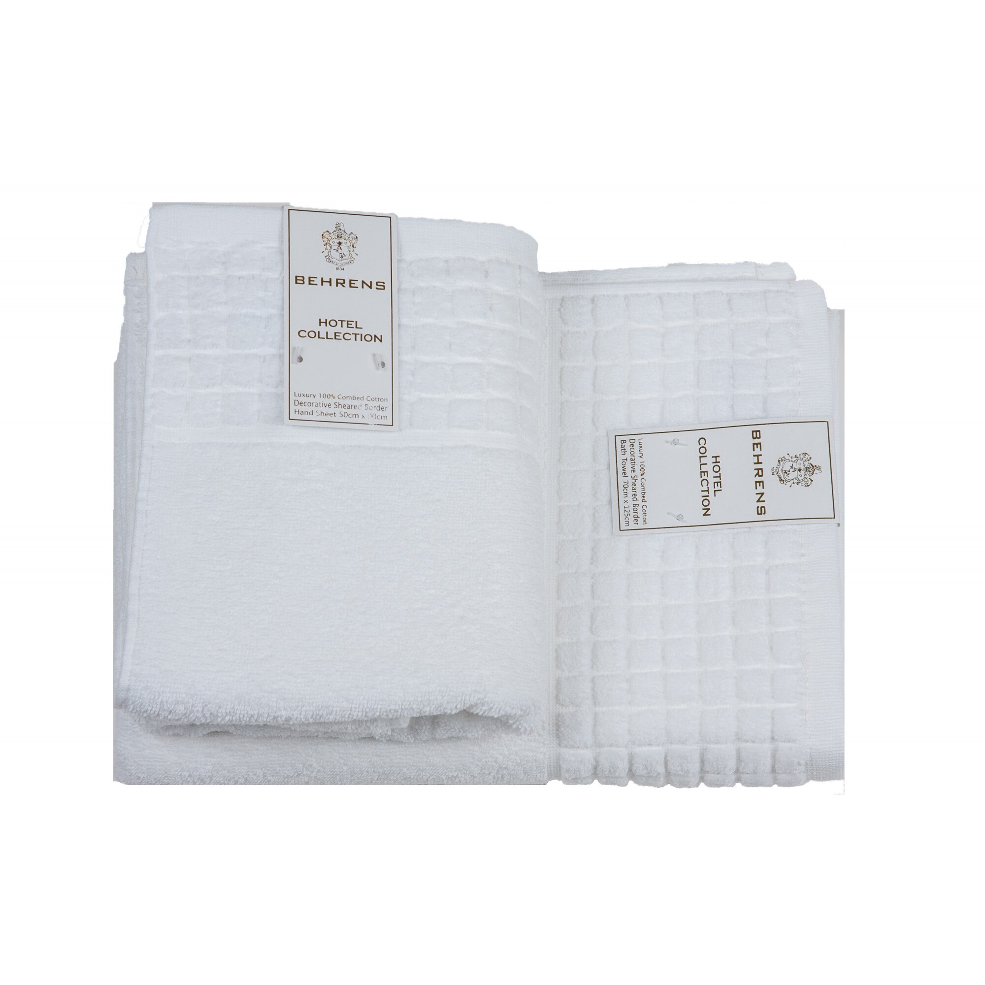 Set 2 prosoape bumbac 100%, Hotel Collection 550gsm, diferite marimi - Behrens England