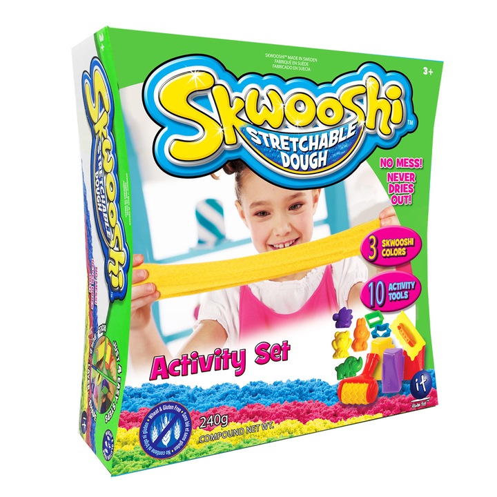 Set Nisip kinetic + Accesorii, Skwooshi, Multicolor