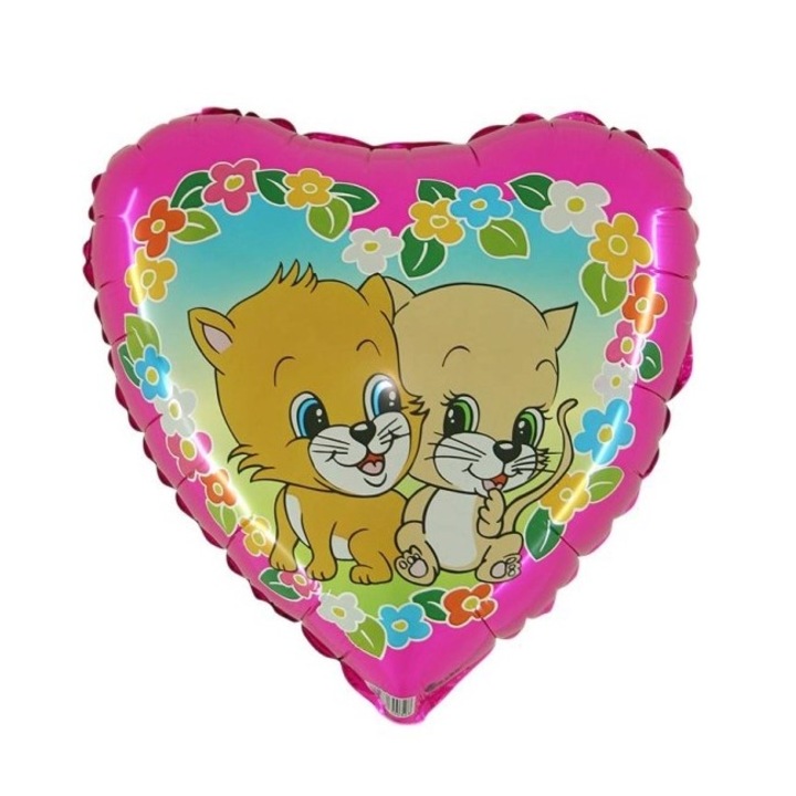 Balon folie inima pisicute 46 cm