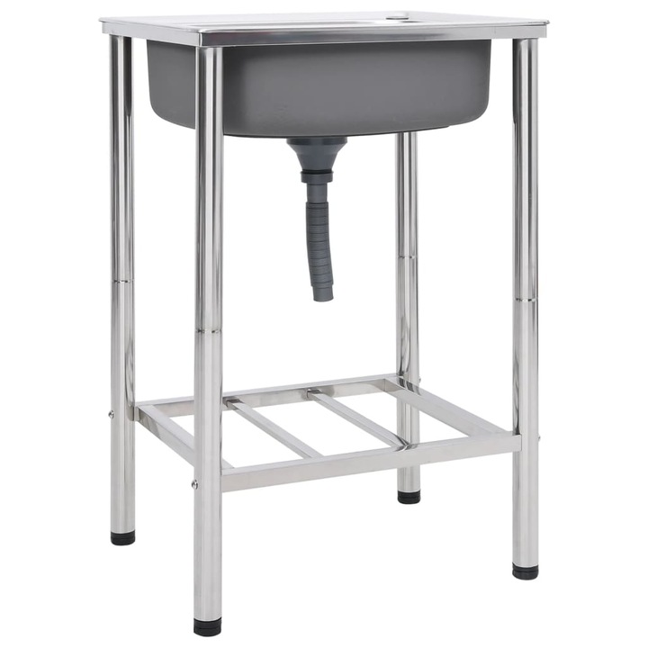 Chiuveta de camping cu o cuva vidaXL, otel inoxidabil