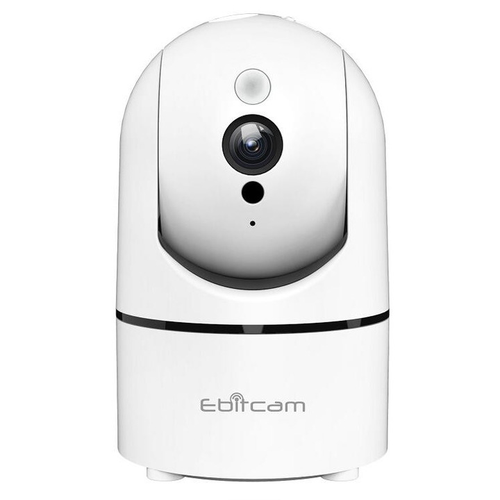 Ebitcam E851K WIFI megfigyelő kamera, MI, 4MP, 2K felbontás, éjjellátó, arcfelismerés, hangfelismerés, intelligens nyomkövetés, automatikus 360 fokos forgatás, riasztás, kétirányú hang, mikrofon, hangvezérlés, IP Wi-Fi , Fehér