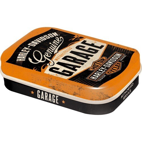 Cutie metalica cu bomboane - Harley-Davidson - Garage 6x4x1,6 cm