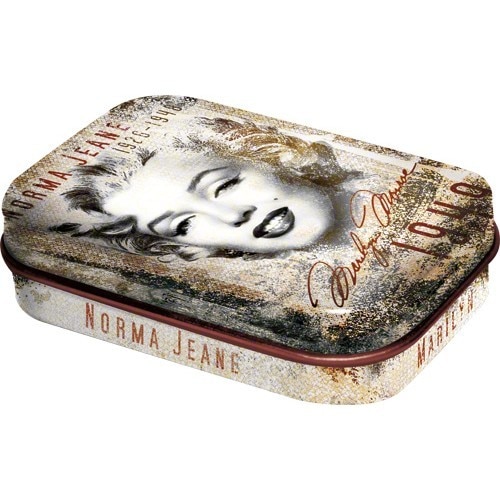 Cutie metalica cu bomboane - Marilyn Monroe Portrait 6x4x1,6 cm