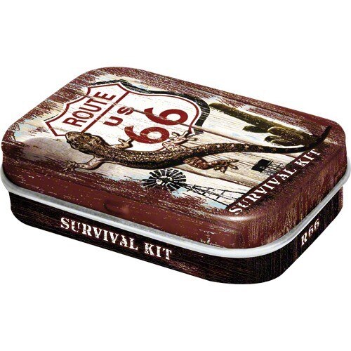 Cutie metalica cu bomboane - Route 66 Desert Survival 6x4x1,6 cm