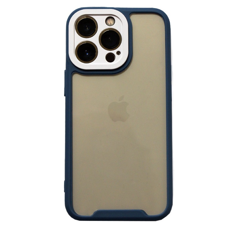 Husa cu bumper TPU pentru Apple Iphone 13 Pro, Protectie Camera, Super Slim, Bleumarin
