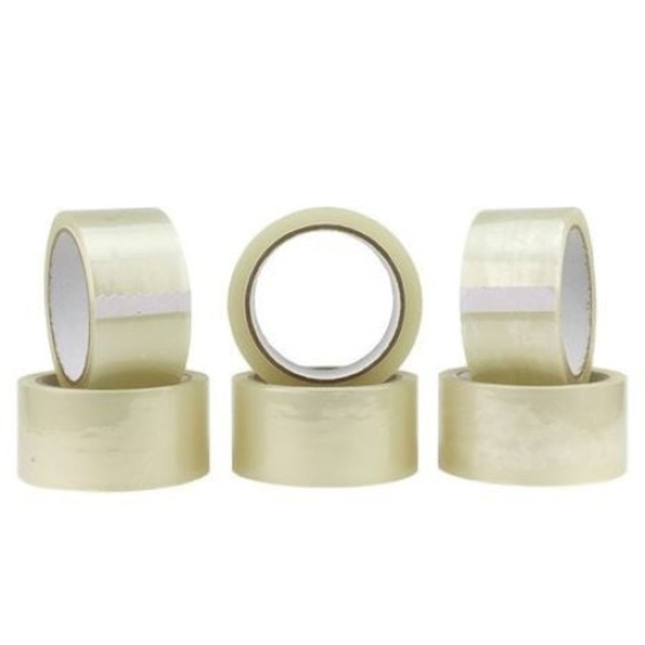 Set 6 buc Banda adeziva ambalare Den Braven, transparenta, 60 m x 48 mm