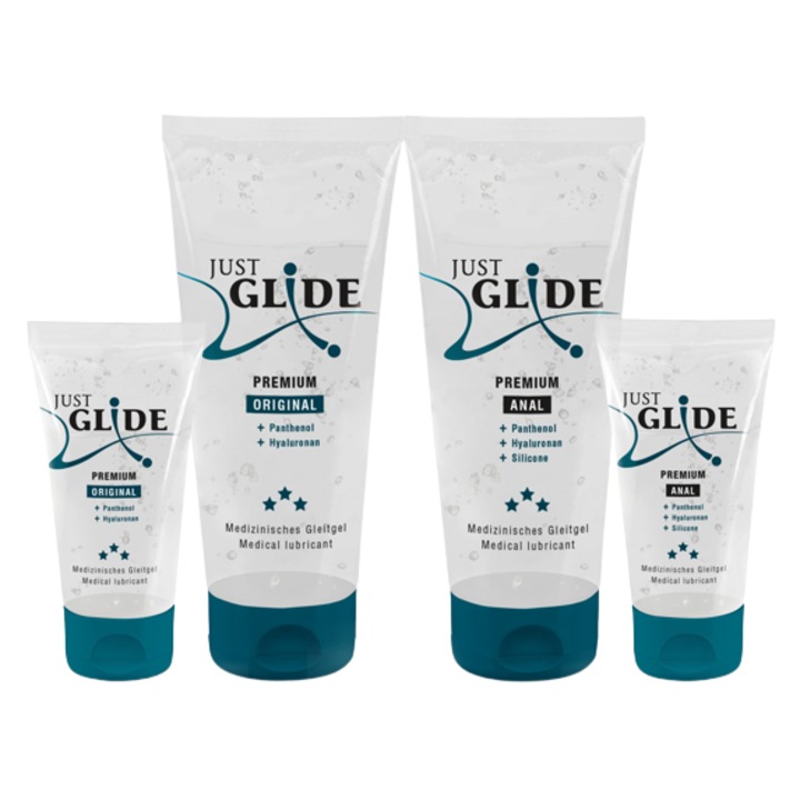 4 darab Just Glide Premium kenőanyag készlet, Original és Anal, 2x50ml, 2x200ml