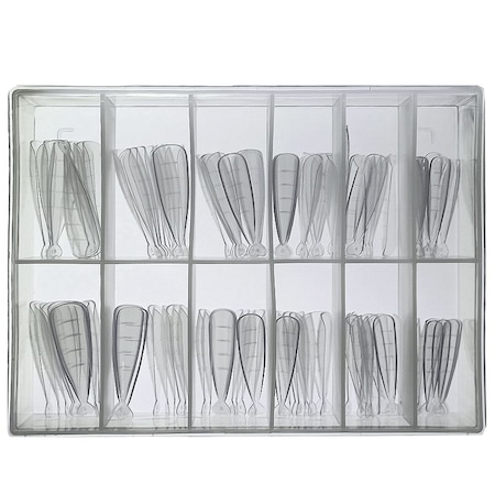 Tipsuri Refolosibile Stiletto Sela nr.6 pentru Polygel si gel, 120 buc