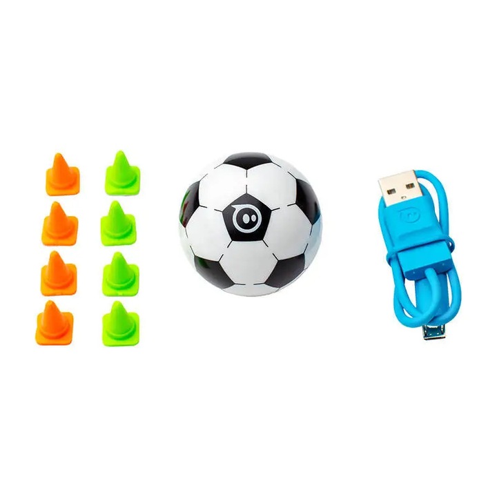Robot educativ coding Sphero Mini Soccer, varsta 8+ ani, invatare programare JavaScript, compatibil Android si iOS, Aplicatie dedicata