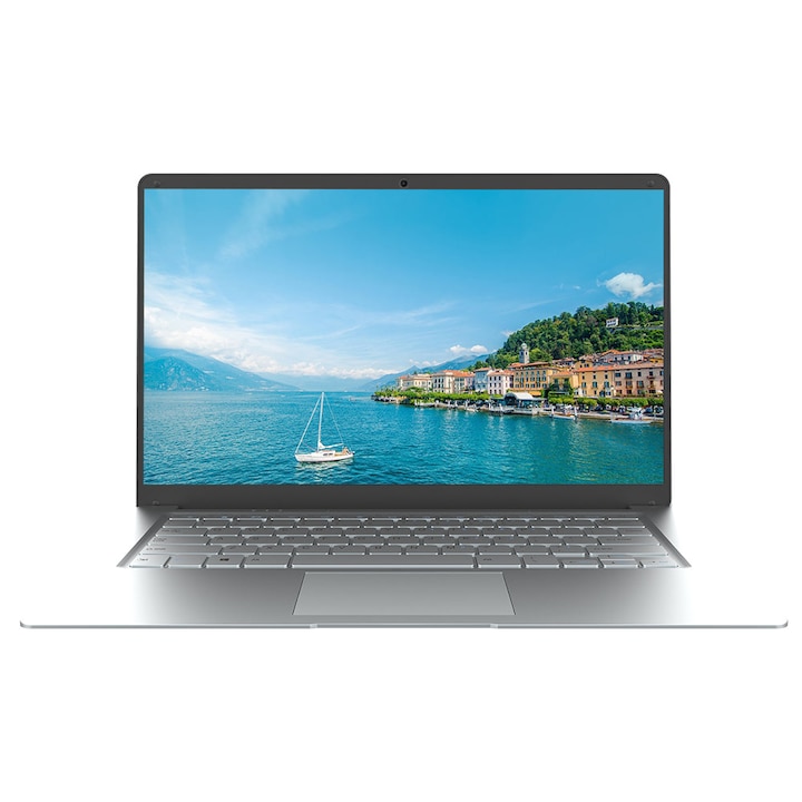 Laptop ultraportabil Jumper EzBook S5 cu procesor Intel Celeron N4020 pana la 2.80 GHz, 14", Full HD, 256GB SSD, 12GB RAM, Intel HD Graphics 600, Windows 10 Home, Silver