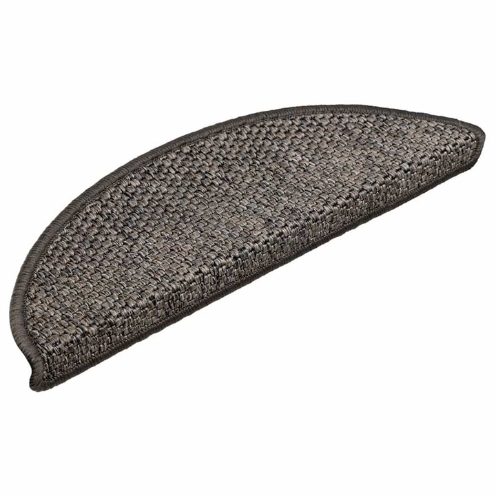 Set covoras scari autoadeziv vidaXL, 15 buc maro bej 56x17x3cm, aspect sisal 2.55 kg