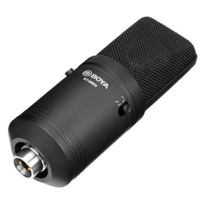 Кондензаторен микрофон BOYA BY-M800, Жичен, XLR, Кардиоиден, 20 – 20000 Hz, 3 м кабел, Черен, BOYA-BY-M800