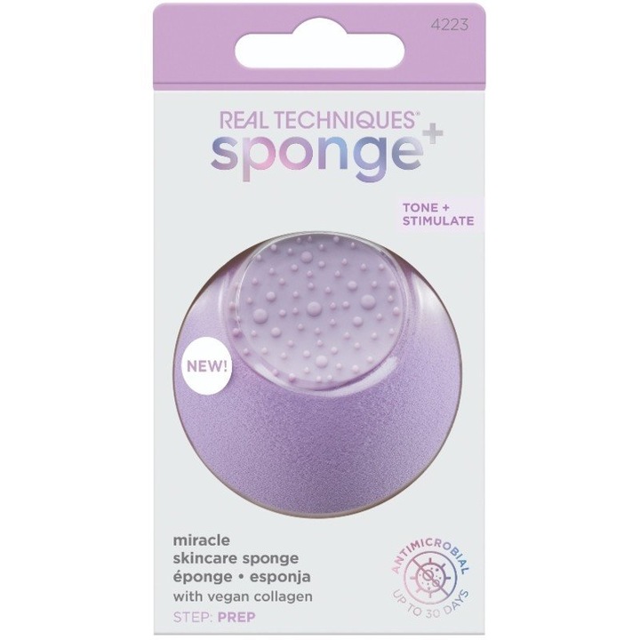 Real Techniques Sponge+ Miracle Skincare Sponge burete exfoliant bland pentru fata si corp