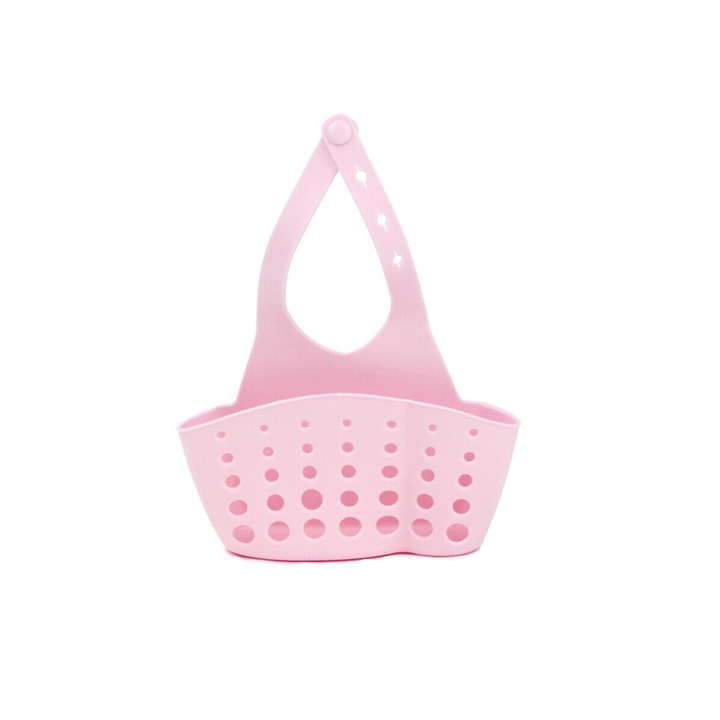 Suport Multifunctional pentru Burete si Accesorii de Curatenie Vase de Bucatarie, pentru Chiuveta, Roz, Garami Shop