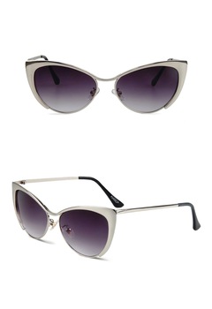 Ochelari de soare cu rama cat eyes argintie, DyStyle, UV 100 % Ochelari de soare cu rama cat eyes argintie, DyStyle, UV 100 %