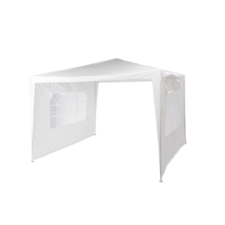 Cort Pavilion, 3m x 3m, alb, Relaxdays