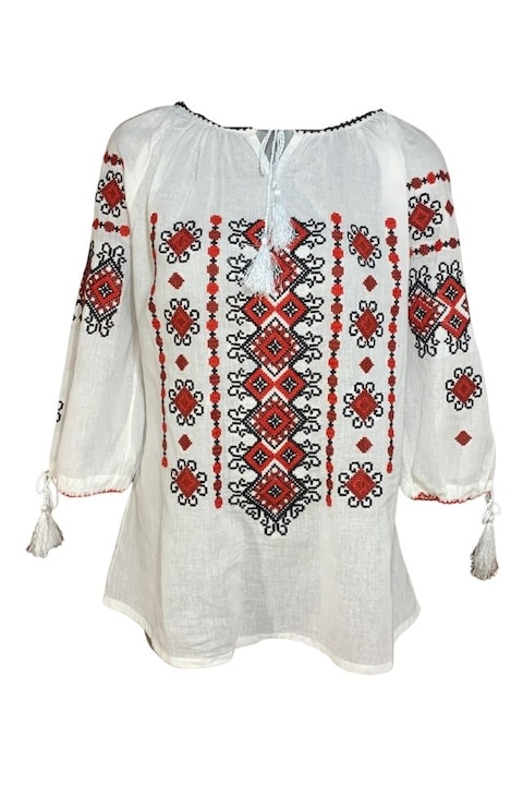 Дамска блуза тип R 25, Dacali, Червен/Бял