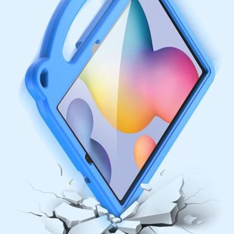 Husa tableta copii pentru iPad Mini 6, 2021, Kid Safe AntiShock, Stand, Happy Colorful, Silicon Spuma, Albastru